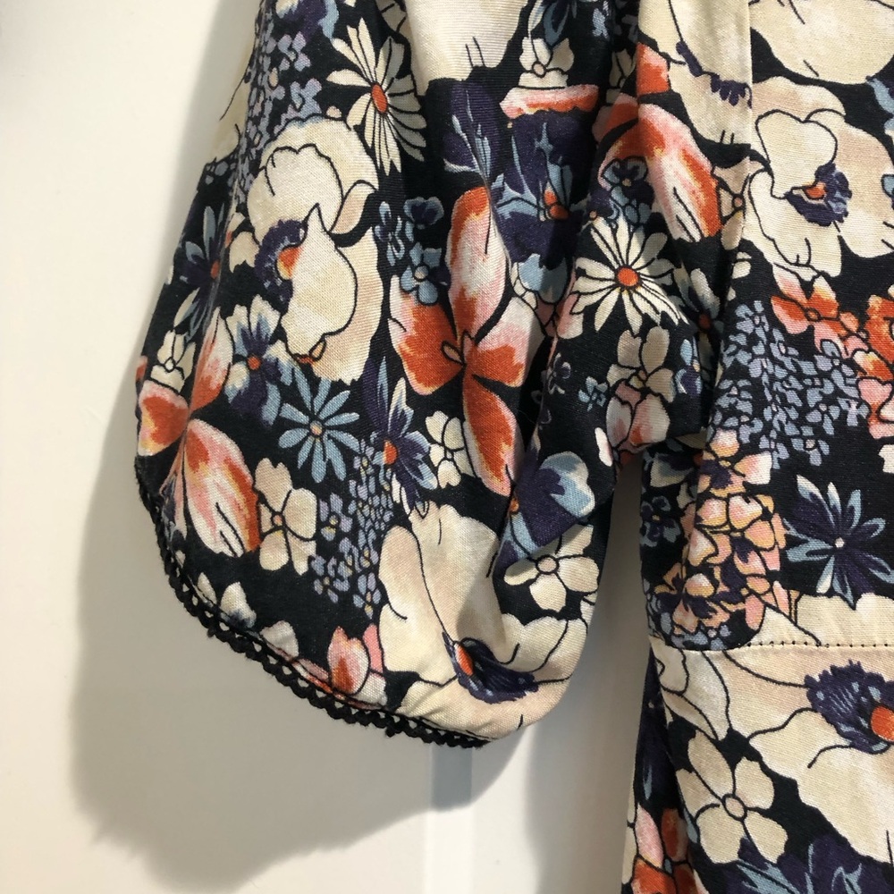 NATURAL LIFE Floral Maxi Dress - Navy and Cream Size small - Picture 4 of 6
